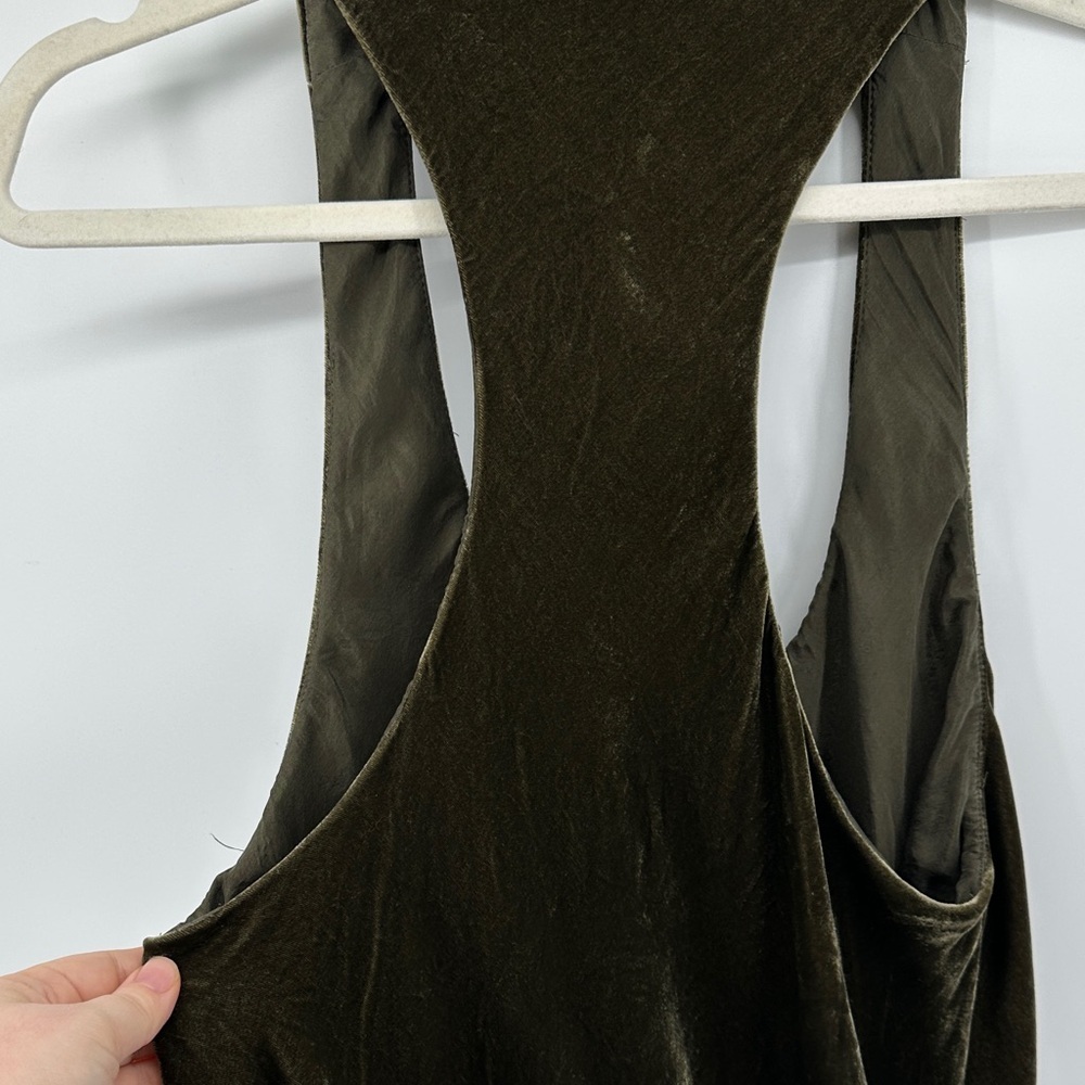 Ralph Lauren VTG Y2K Streetwear Grunge Whimsigoth Dark Velvet Tank Top Sz12 - Picture 8 of 10